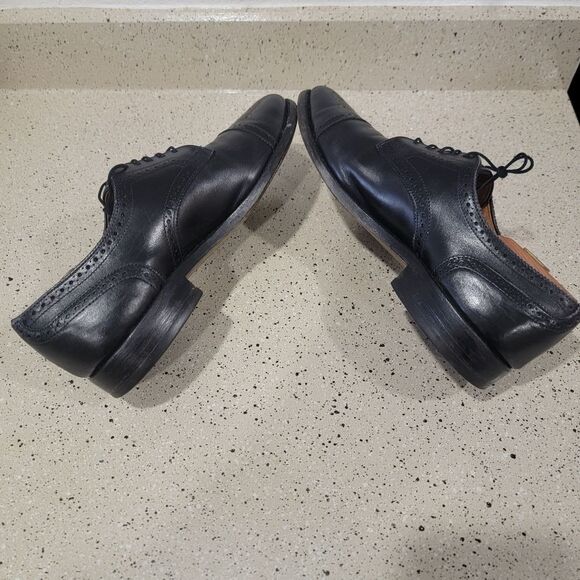 Allen Edmonds Leather Cap Toe Derby Lace Up Dress Shoe 910 C Sanford Mens Black main image 6